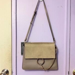 Chic Beige Designer Shoulder Bag